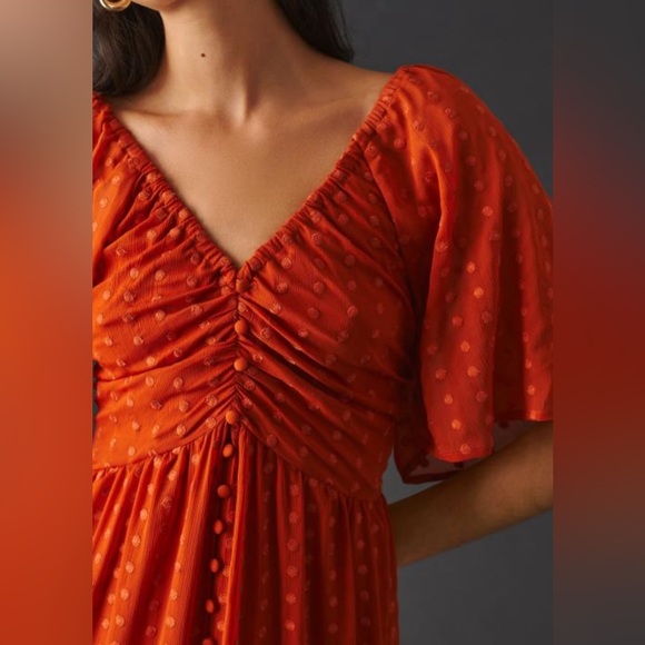 Anthropologie Ruched Tiered Dress - Picture 9 of 10